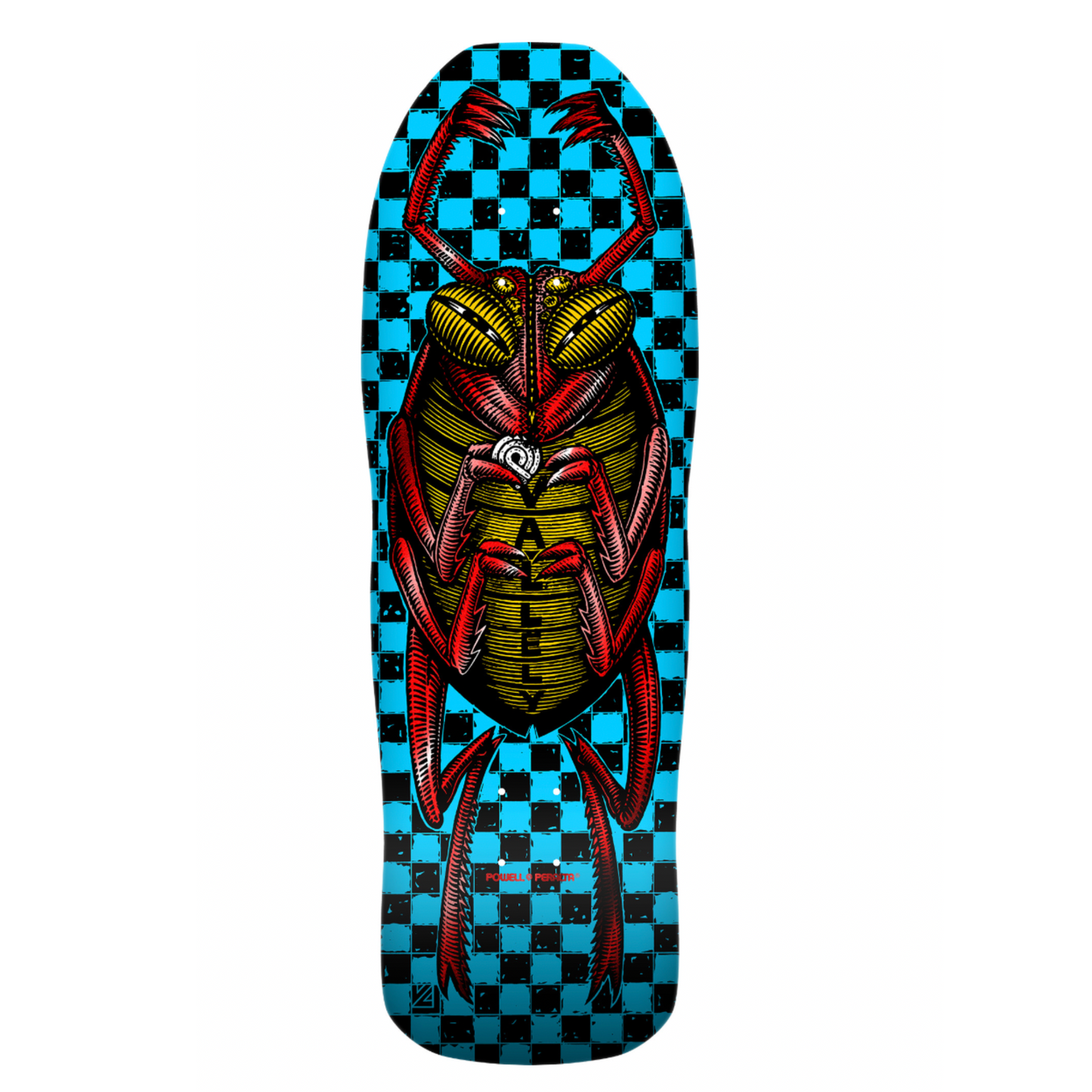 10" X 30.25" Vallely Bug Blue/Red Foil Powell Peralta Reissue Skateboard Deck