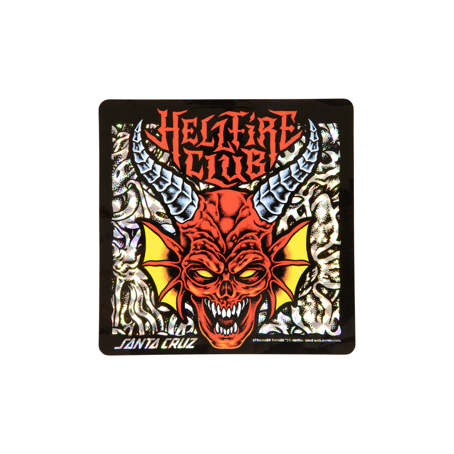 Stranger Things Hellfire Club Flames 9" X 32" Santa Cruz Deck