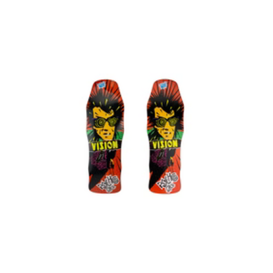 Vision Dipped Crackle Double Take Series Phsycho Stick Deck 10" X 30" Metalic With Krystal Clear Grip