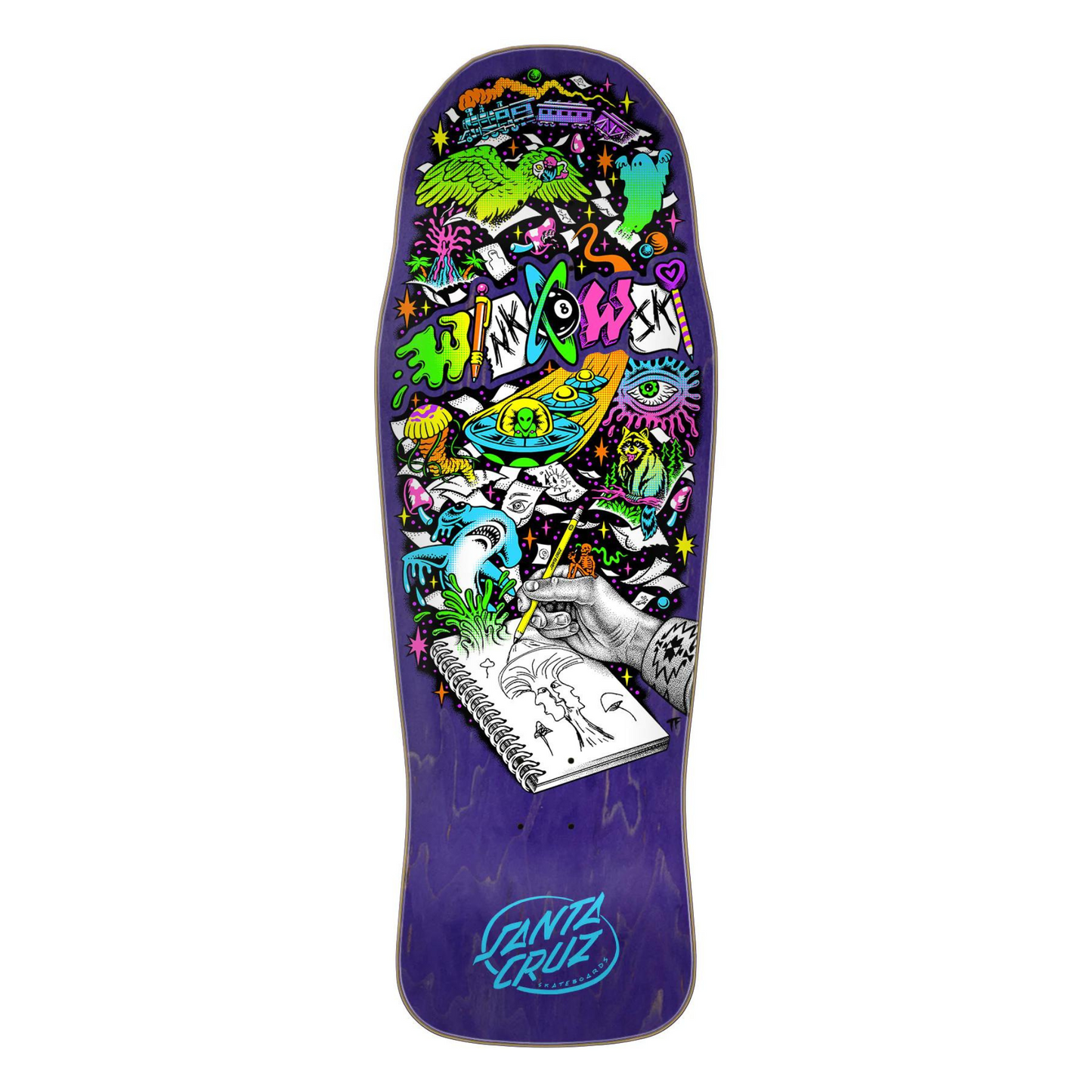 Winkowski Sketchbook Shaoed Santa Cruz Skateboard Deck 10.34" X 30.54"