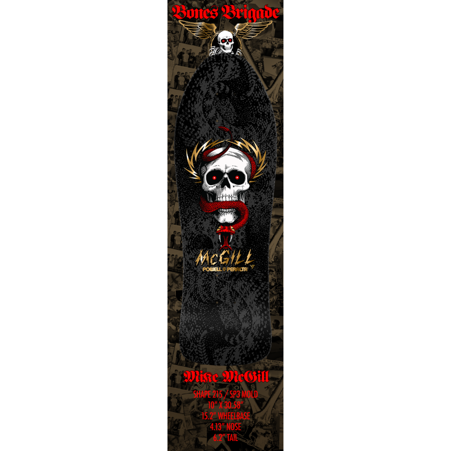 BONES BRIGADE SERIES 16 Mike McGill DECK BLACK/ GOLD FOIL