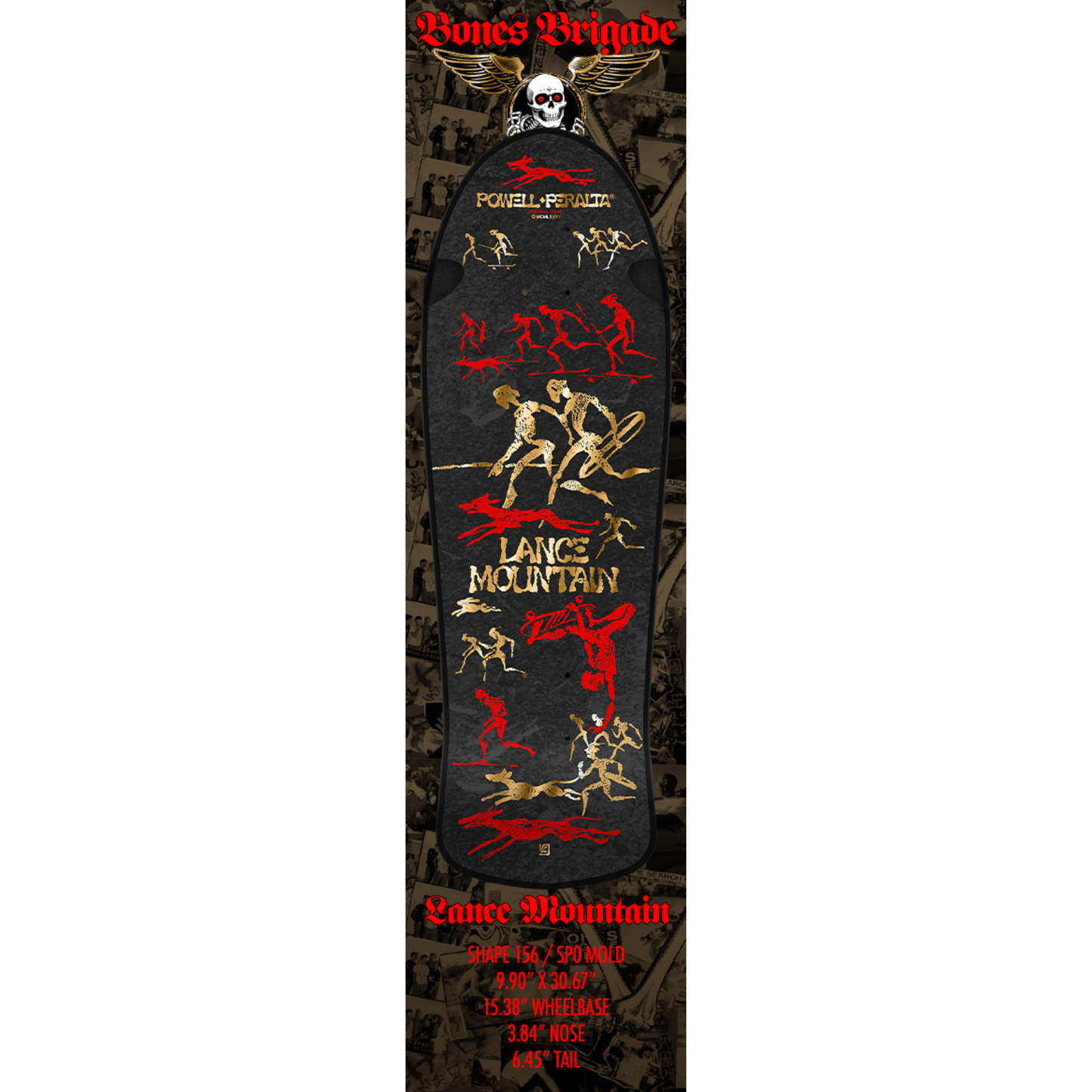 BONES BRIGADE SERIES 16 LANCE MOUNTAIN DECK BLACK/GOLD FOIL