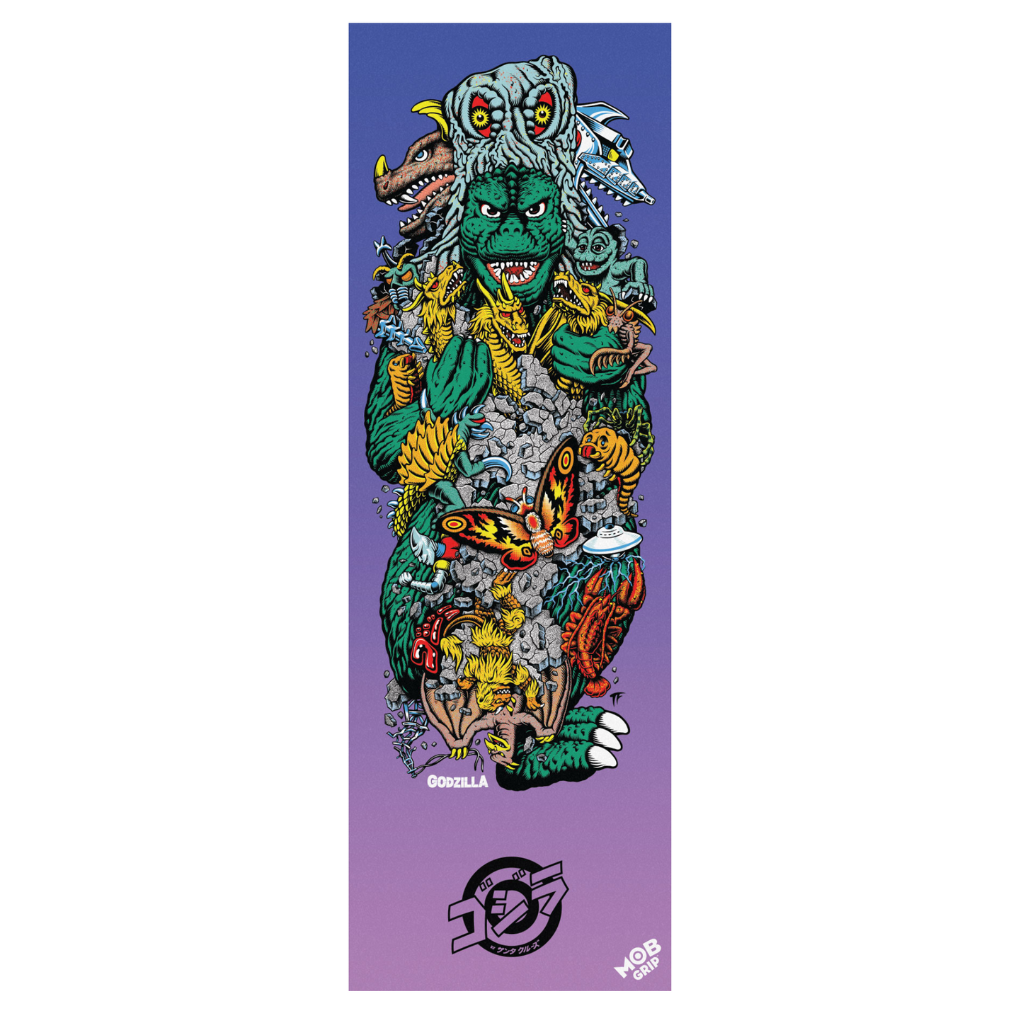 Godzilla Kaiju Roskopp Mob Graphic Grip Tape 11" X 33"