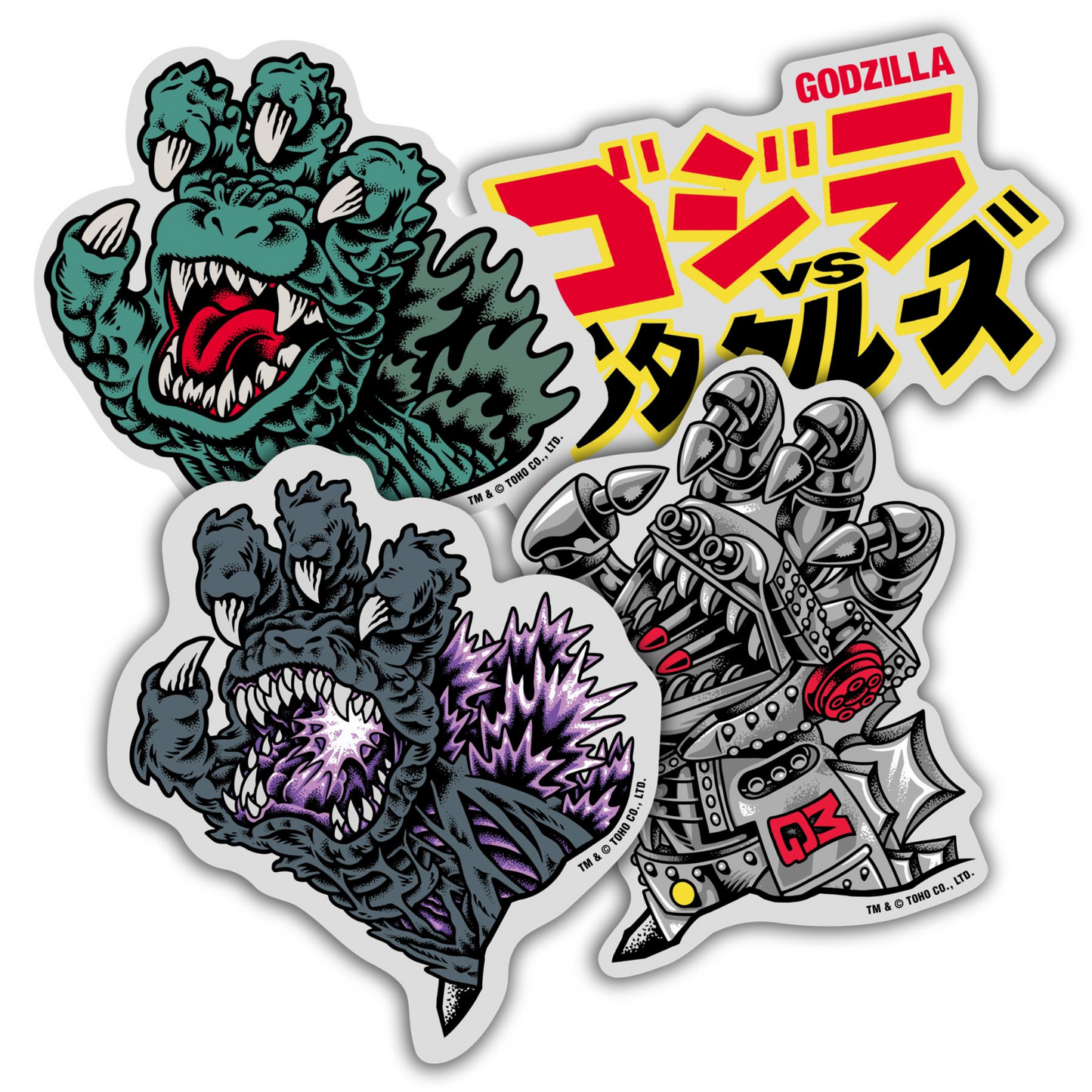 Godzilla vs Santa Cruz Assorted Sticker Pack (4) Stickers