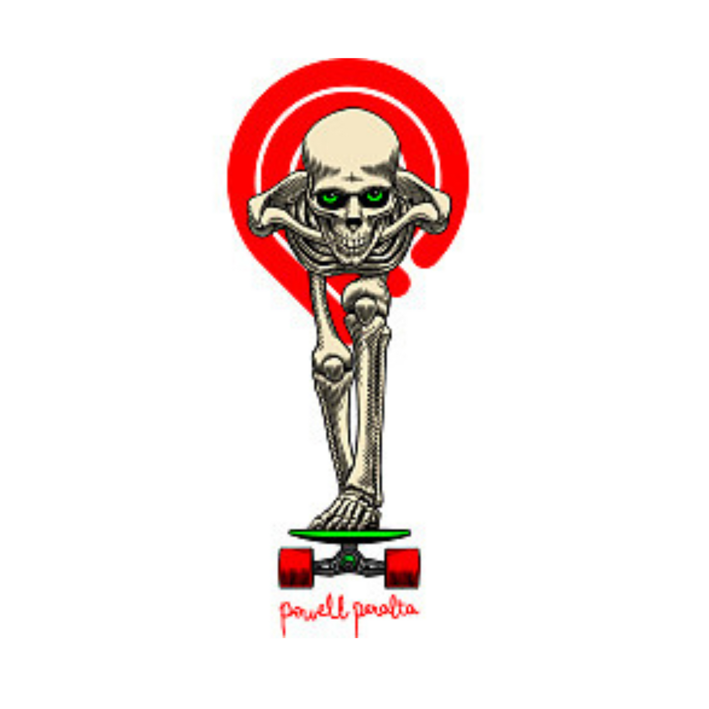 powell peralta skeleton on skateboard sticker