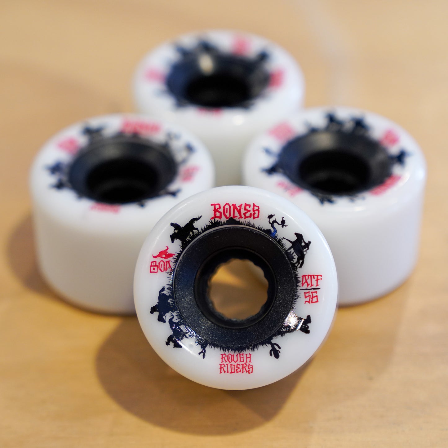 Bones Rough Riders Skateboard Wheels 59mm 80a - Red