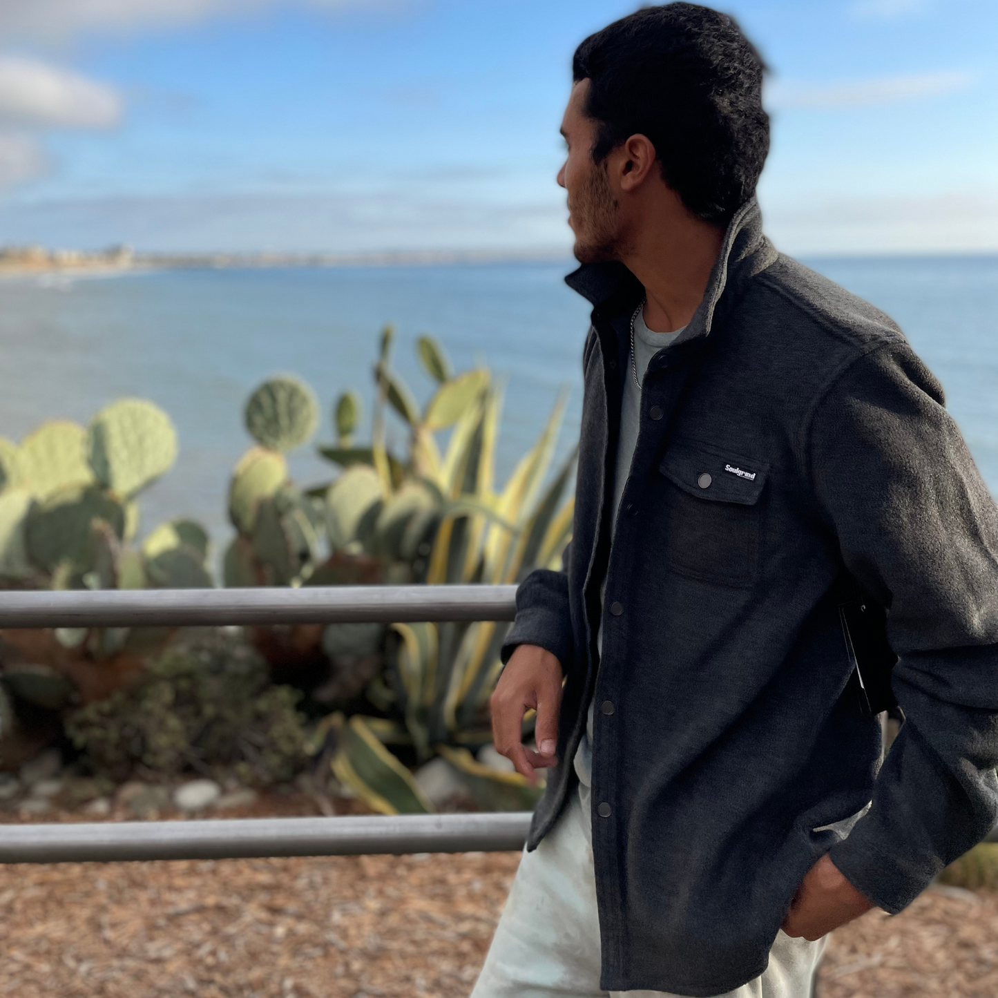 Soul Grind Button-Up Fleece Jacket - LARGE