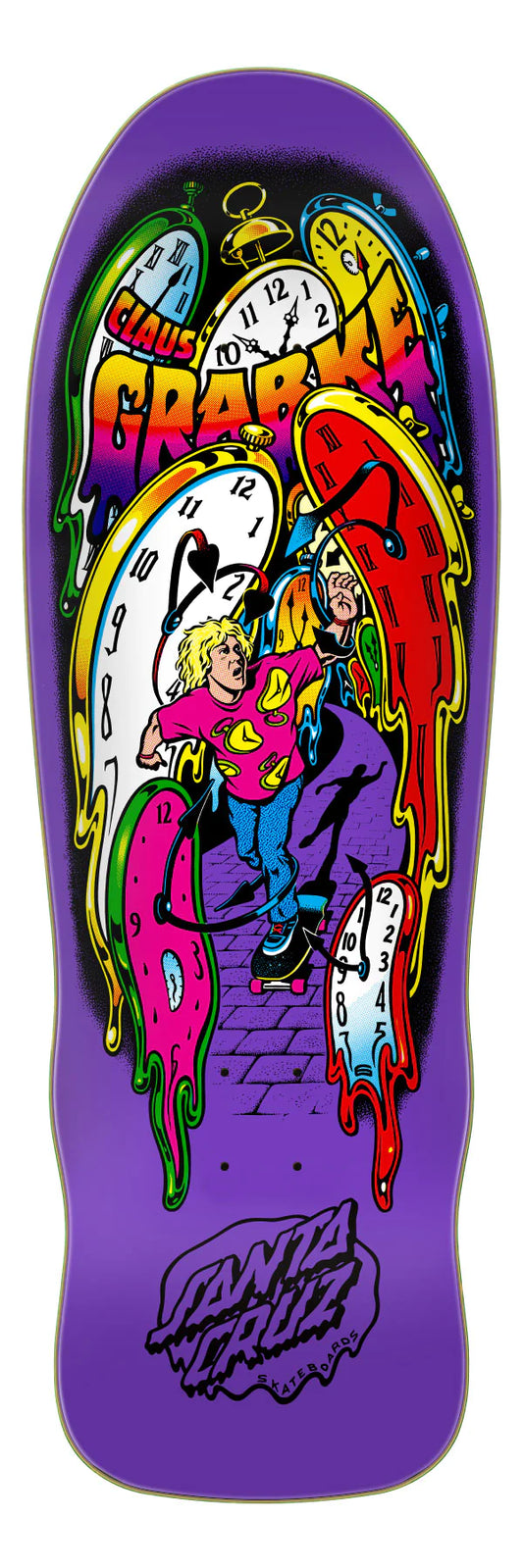 Grabke Melting Clocks Santa Cruz Reissue Skateboard Deck 9.7" X 29.4"