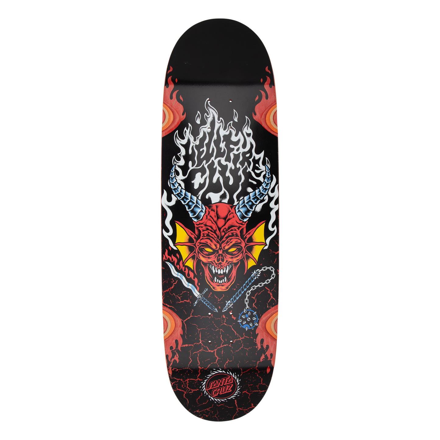 Stranger Things Hellfire Club Flames 9" X 32" Santa Cruz Deck