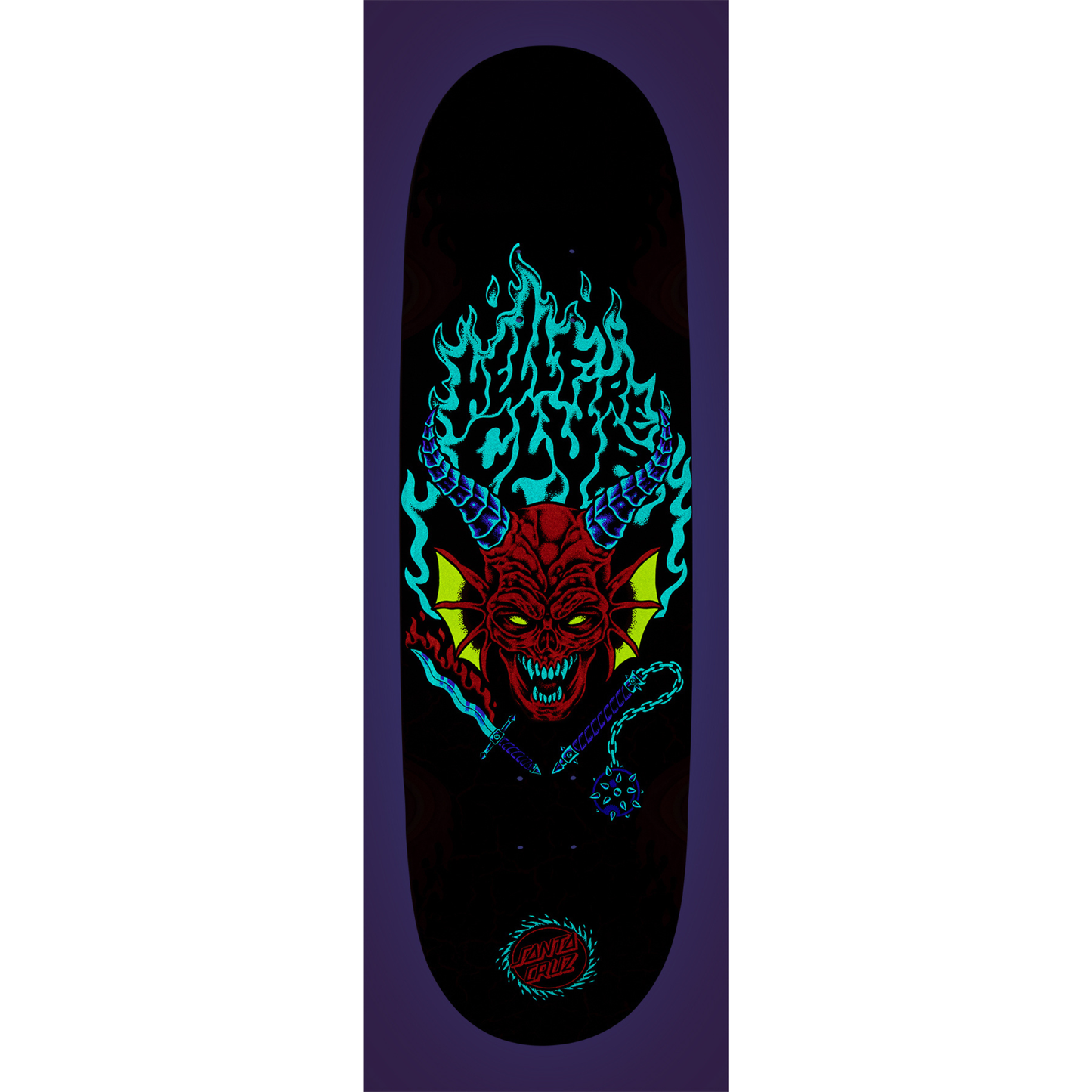 Stranger Things Hellfire Club Flames 9" X 32" Santa Cruz Deck