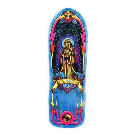 Dogtown Jesse Martinez Guadalupe Handshake Skateboard Deck - Dark Blue Stain 10" X 30.25"