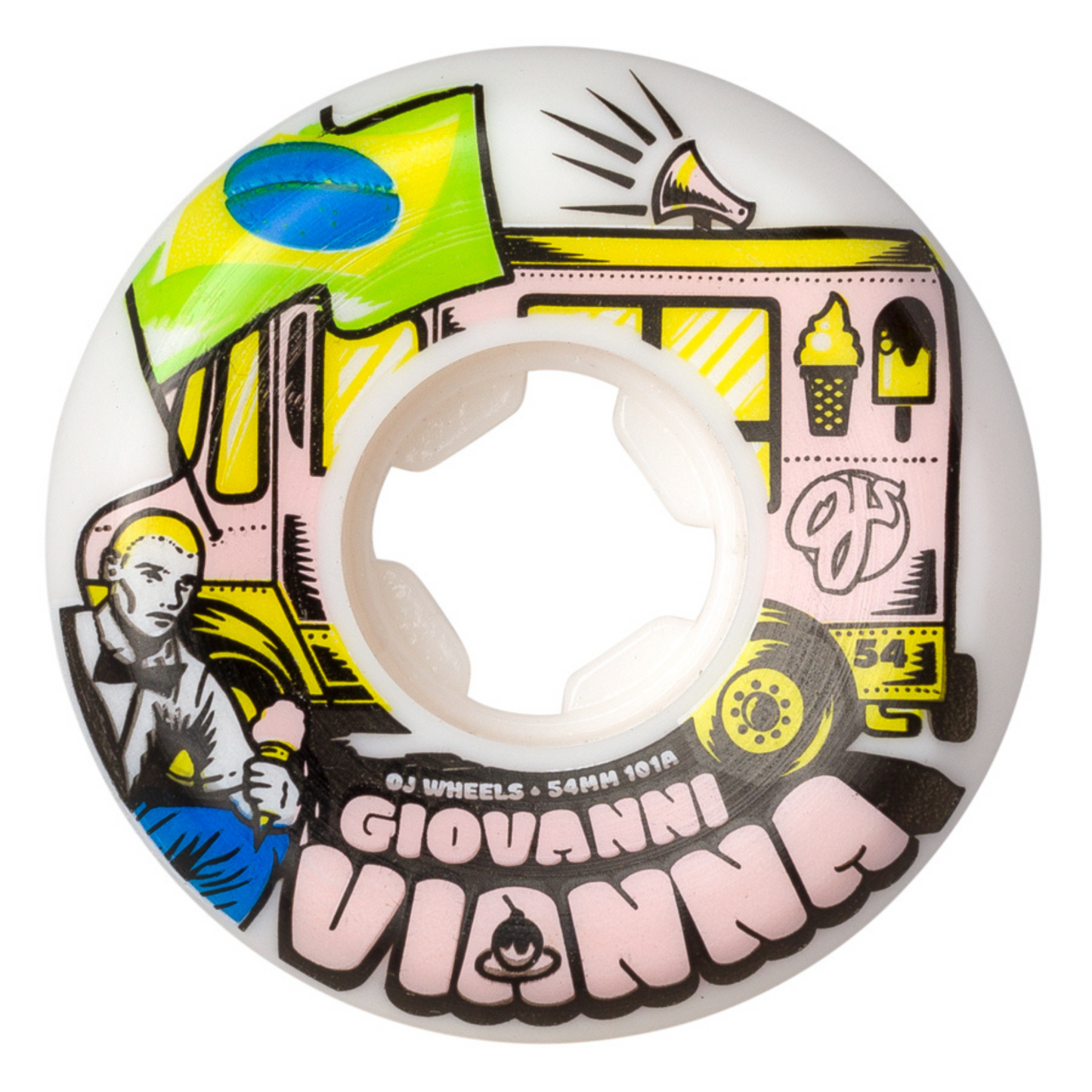 54mm Giovanni Vianna Elite Hardline OJ Skateboard Wheels 101a