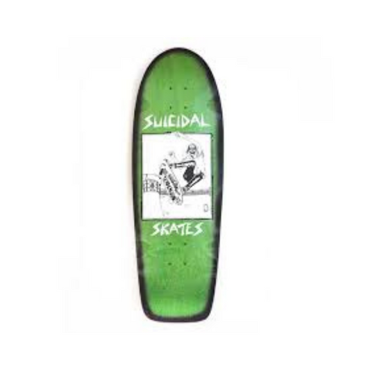 Suicidal Skates Pool Skater Skateboard Deck 10" X 30.25" Dark Green/Black Fade