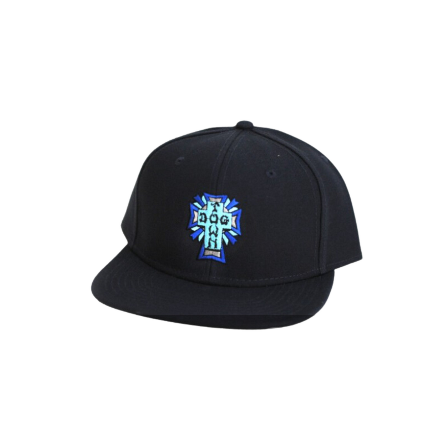 Dogtown Cross Logo Color Snapback Hat - Navy/Blue Cross