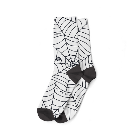 Hard Luck Web Socks White