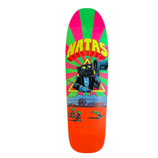 Natas One-O-One Panther Deck 9.25"  Neon Screen Printed