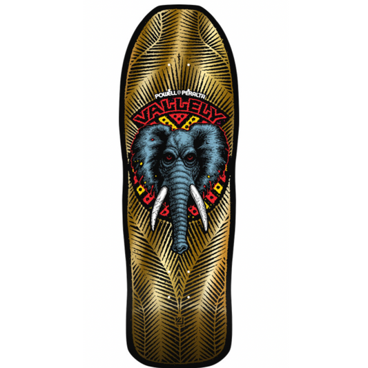 10" X 30" Powell Peralta Mike Vallely Elephant Reissue Skateboard Deck - Gold Foil