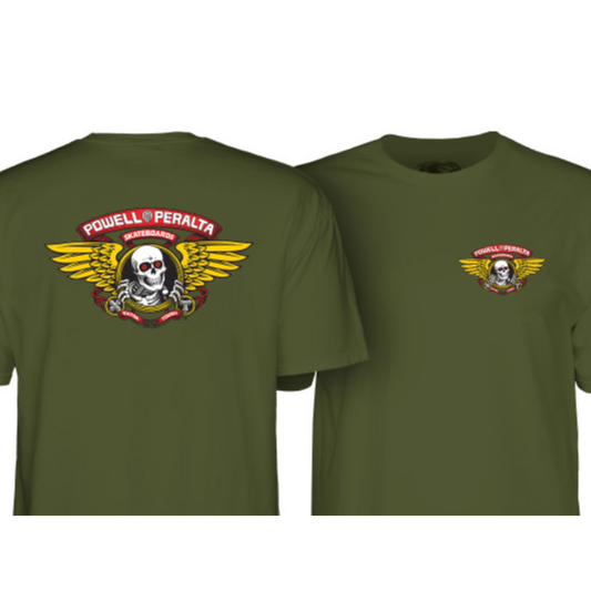 Winged Ripper T Shirt - Large Military Green