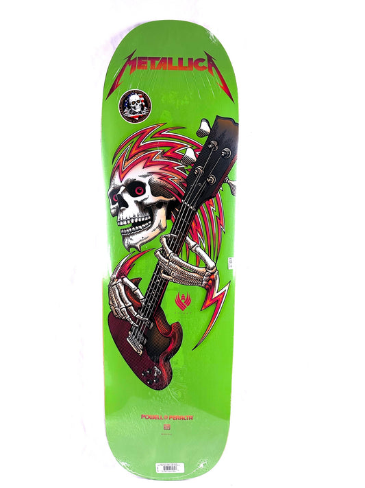 Powell Peralta X Metallica Collab Flight Skateboard Deck - Lime Green 9.0"
